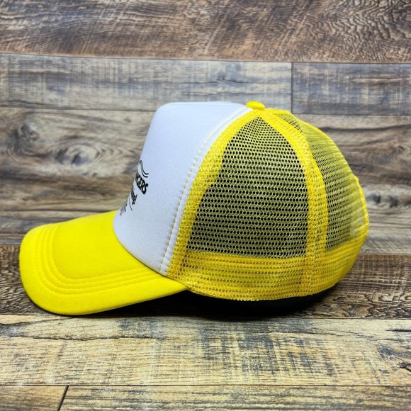 Bell Systems Yellow Pages Mens Trucker Hat Yellow Snapback 60s Advertisement Cap - Picture 4 of 8